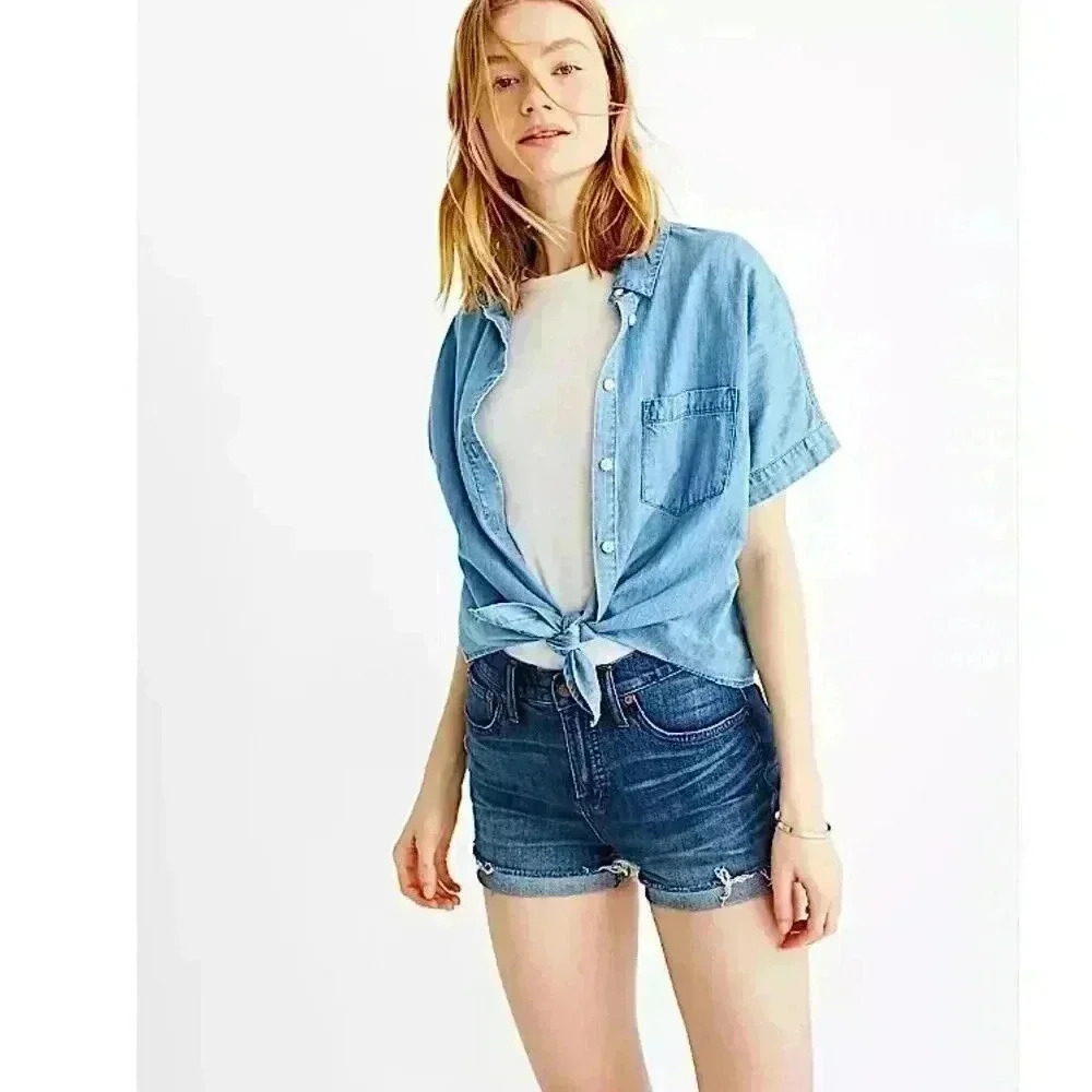 MadewellโJeanย Shorts High Rise Cut OffsโFlawed